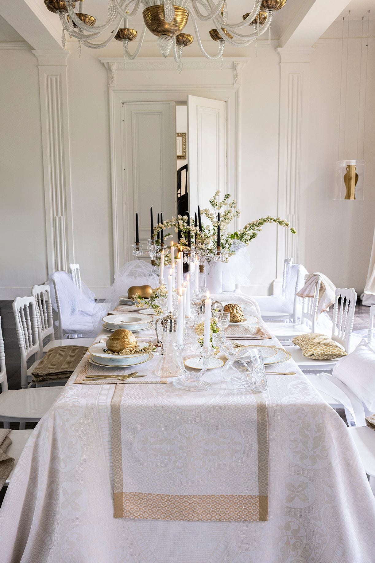 Evasion Céleste - Linen Tablecloth, Placemats, Napkins & Runner