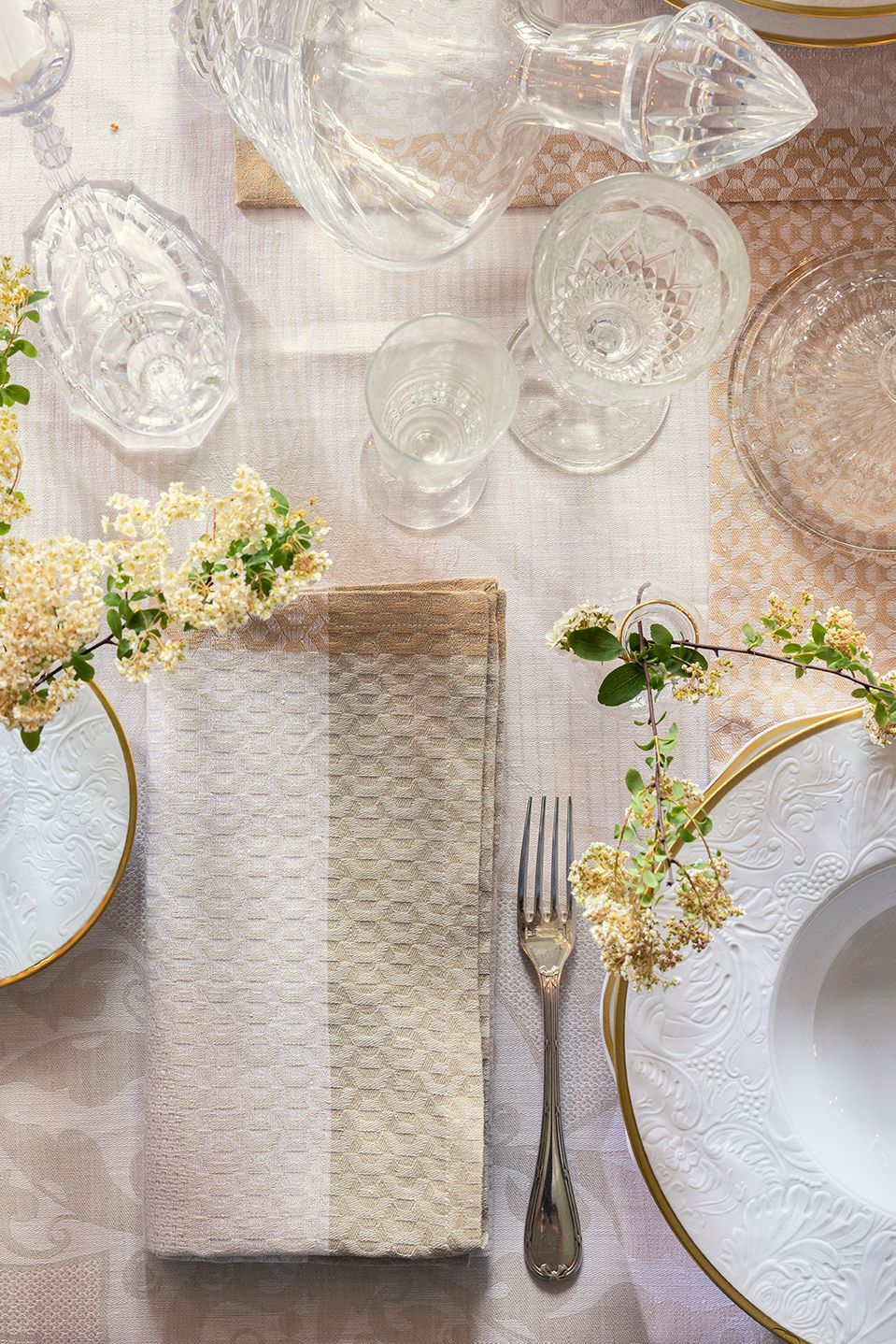 Evasion Céleste - Linen Tablecloth, Placemats, Napkins & Runner