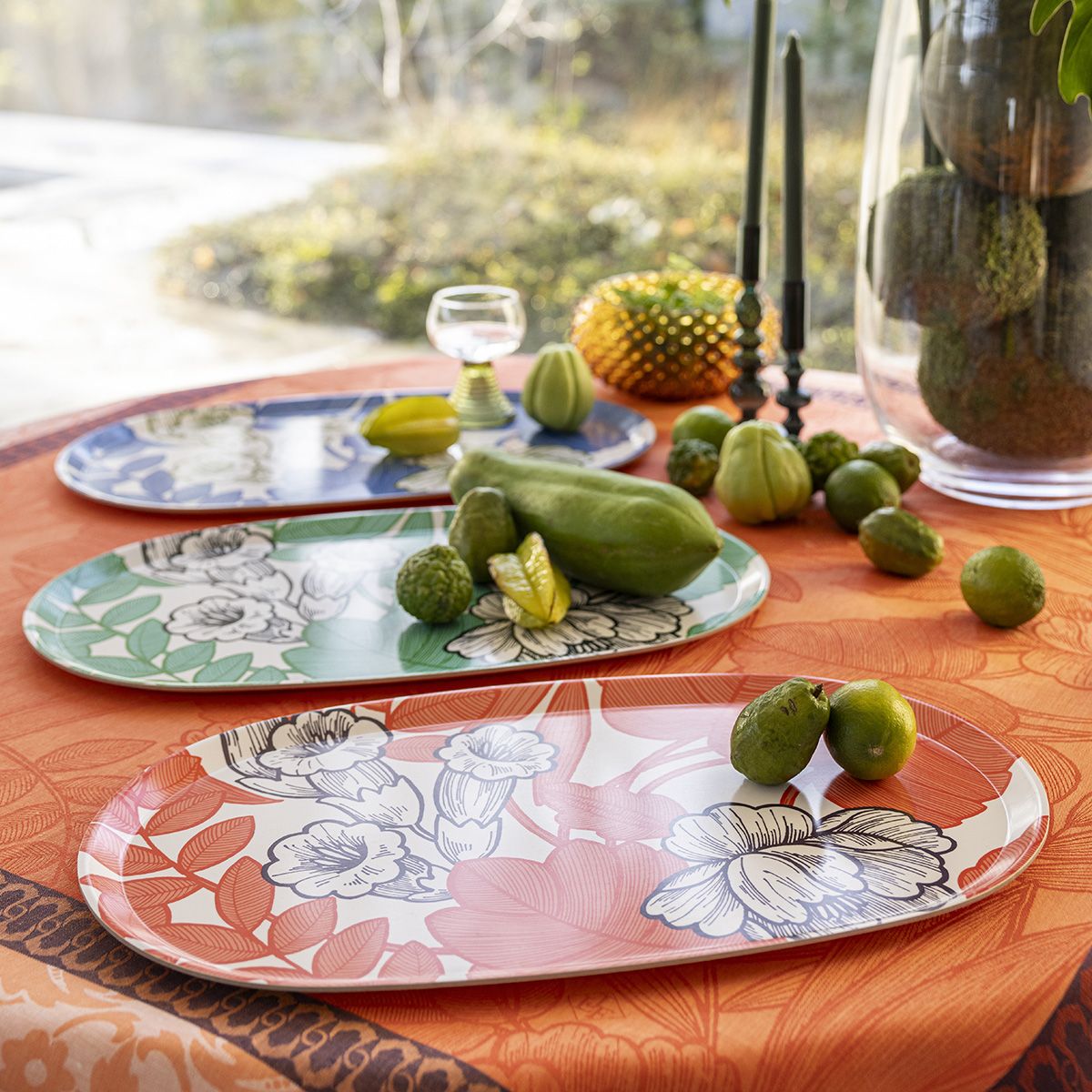 Escapade Tropicale - Linen Tablecloth, Placemats, Napkins & Runner