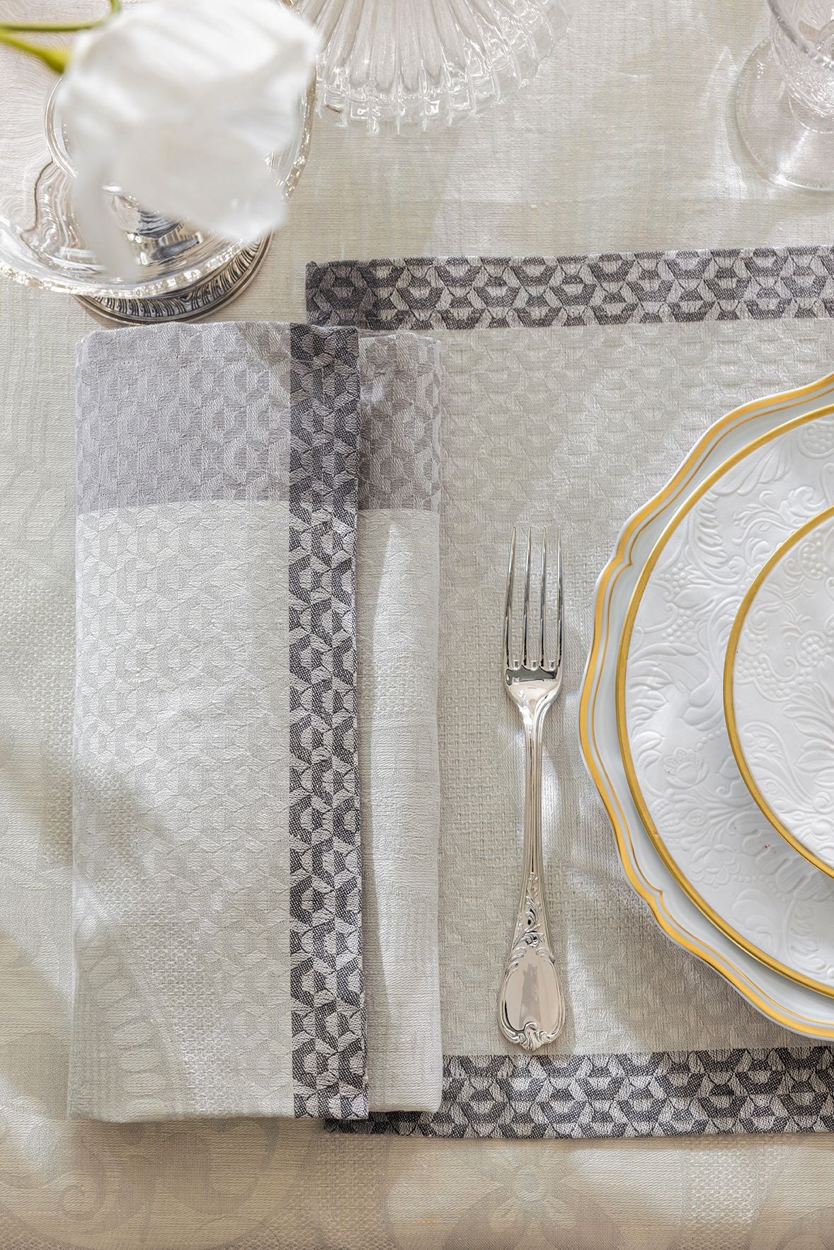 Evasion Céleste - Linen Tablecloth, Placemats, Napkins & Runner