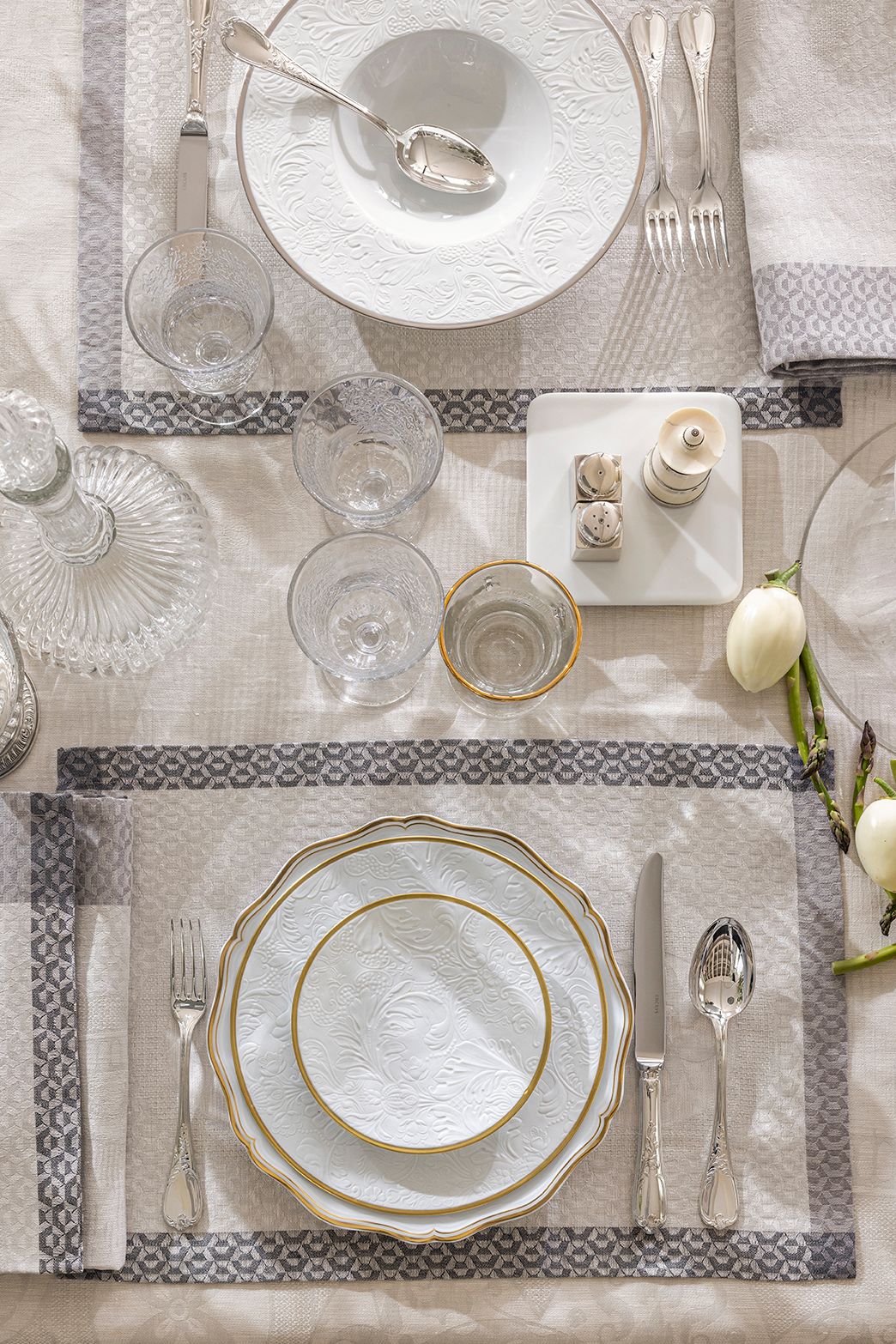 Evasion Céleste - Linen Tablecloth, Placemats, Napkins & Runner