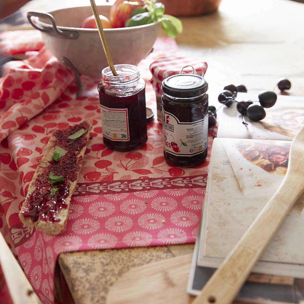 Tea Towel Cerises Cotton