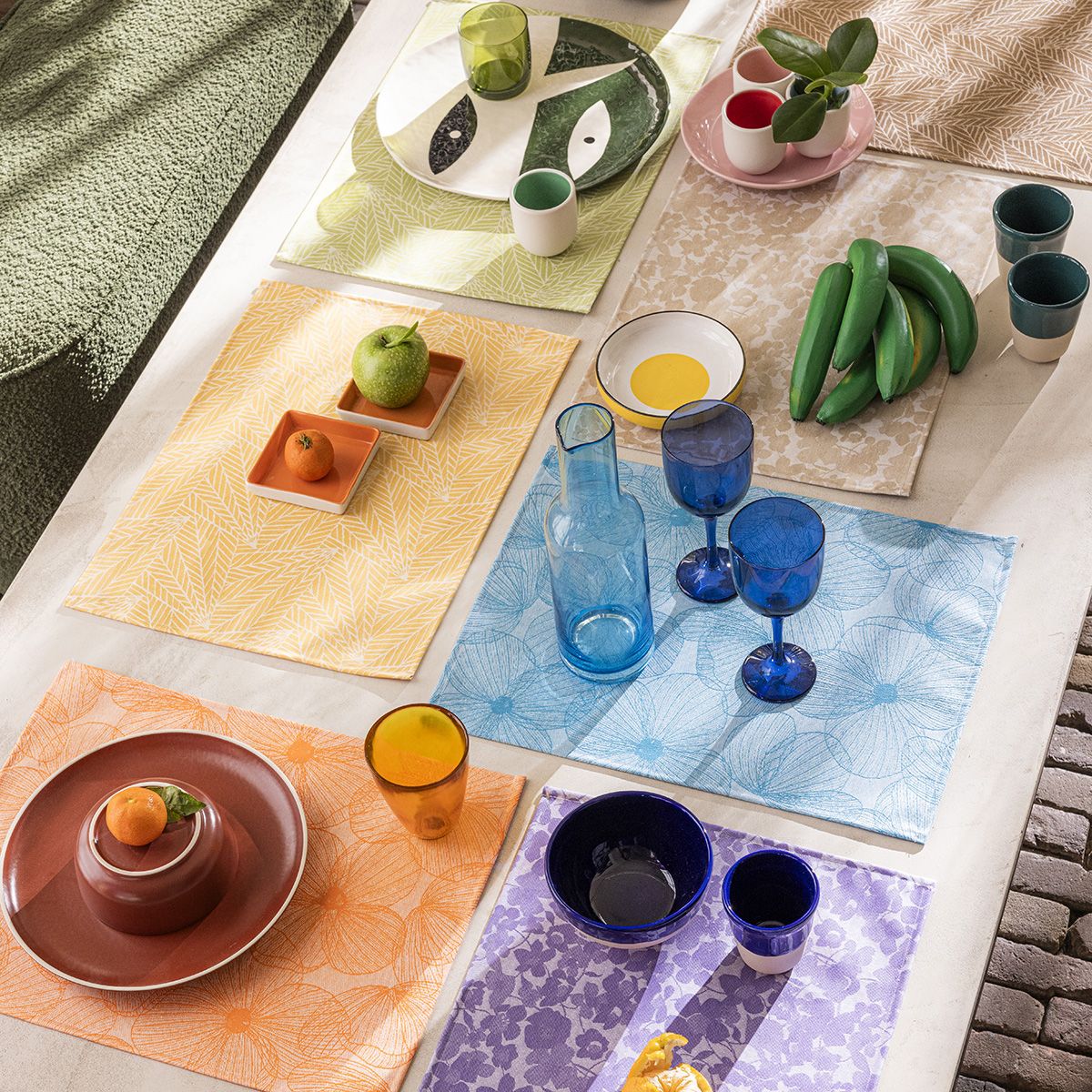 A la Carte Feuilles Coated Placemats (Set of 4)